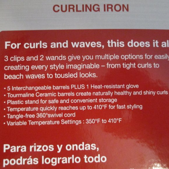 KISS 5-in-1 Curling Iron Set Metallic Rose Pink NEW - Picture 4 of 7